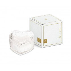 CANDELA PROFUMATA CUORE VETRO TRASPARENTE