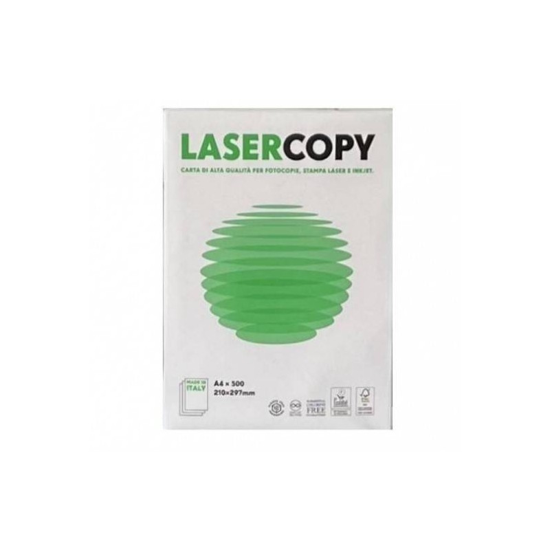 FOGLI A4 BIANCHI RISMA 500fg. 80gr/mq LASER COPY