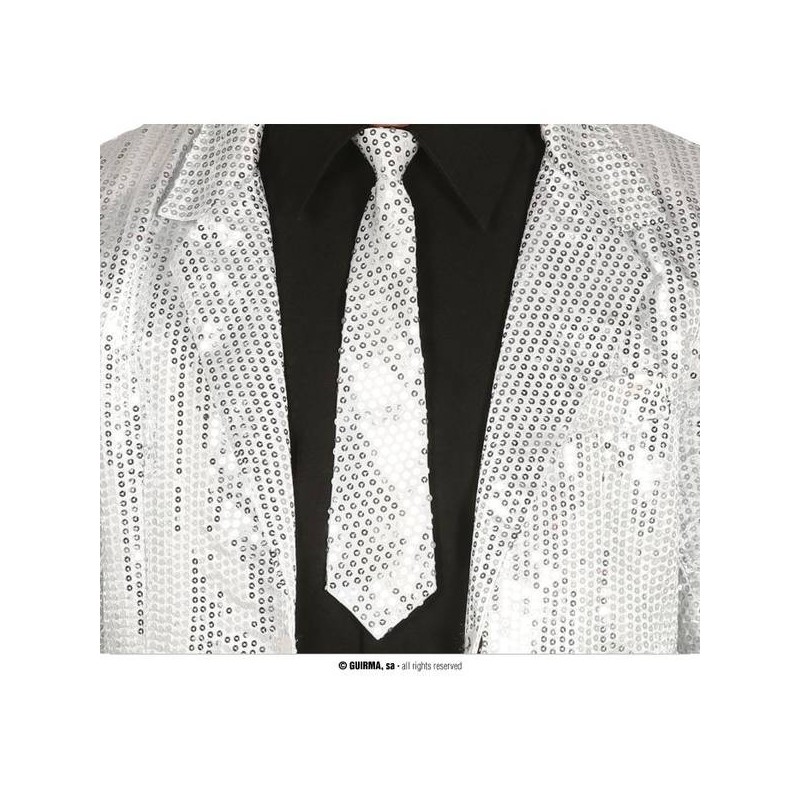 CRAVATTA PAILLETTES ARGENTO