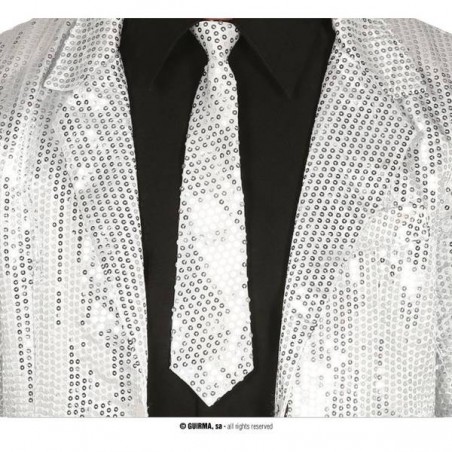CRAVATTA PAILLETTES ARGENTO