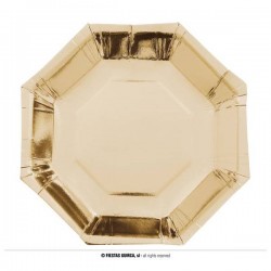 PIATTI OTTAGONALI 23cm ORO 6pz