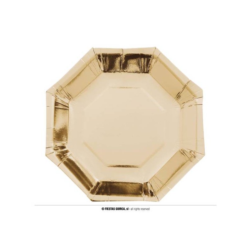 PIATTI OTTAGONALI 23cm ORO 6pz
