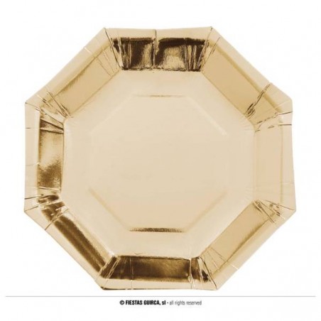 PIATTI OTTAGONALI 23cm ORO 6pz