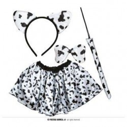 SET MUCCA BIMBA CERCHIETTO GONNA CODA E PAPILLON