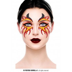 TATUAGGIO VISO DONNA DI FUOCO GLITTER 20x20cm