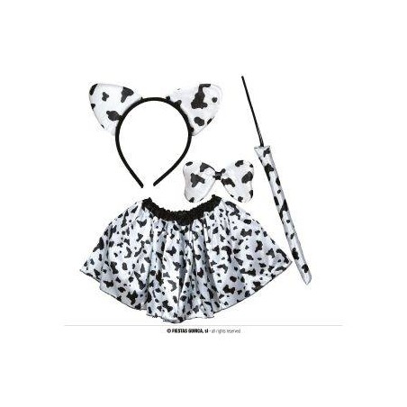 SET MUCCA BIMBA CERCHIETTO GONNA CODA E PAPILLON