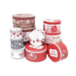 SCATOLA REGALO TONDA ø33x16,5cm XMAS