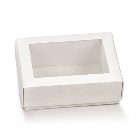 SCATOLA F/COP TRASPARENTE FIBRA BIANCO 13x9x4cm 10pz