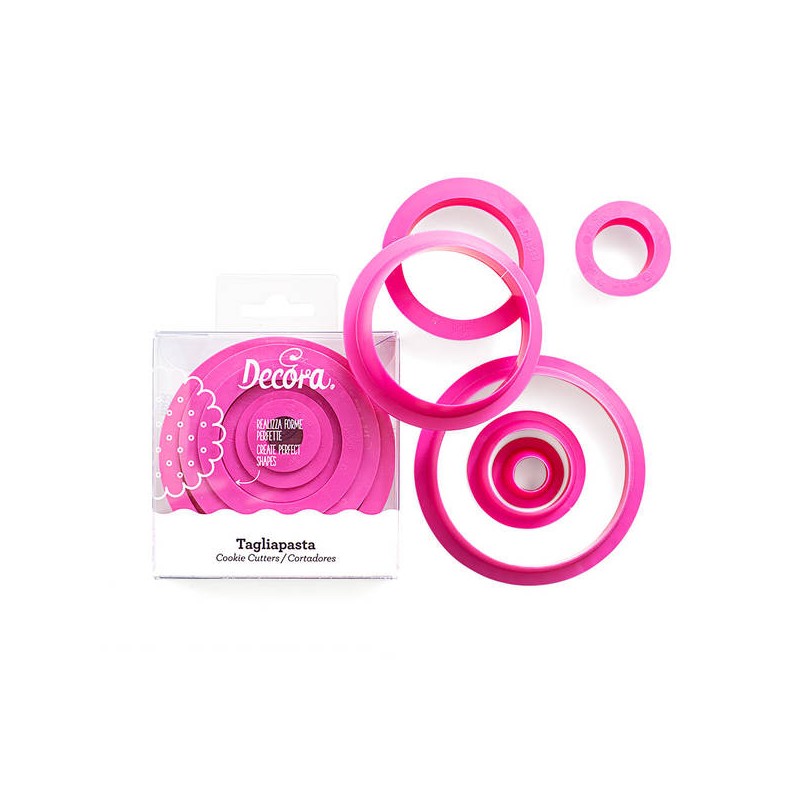 SET 6 TAGLIAPASTA TONDO PLASTICA 1,5-2,5–3,5–5–6,5–8x2,2h cm