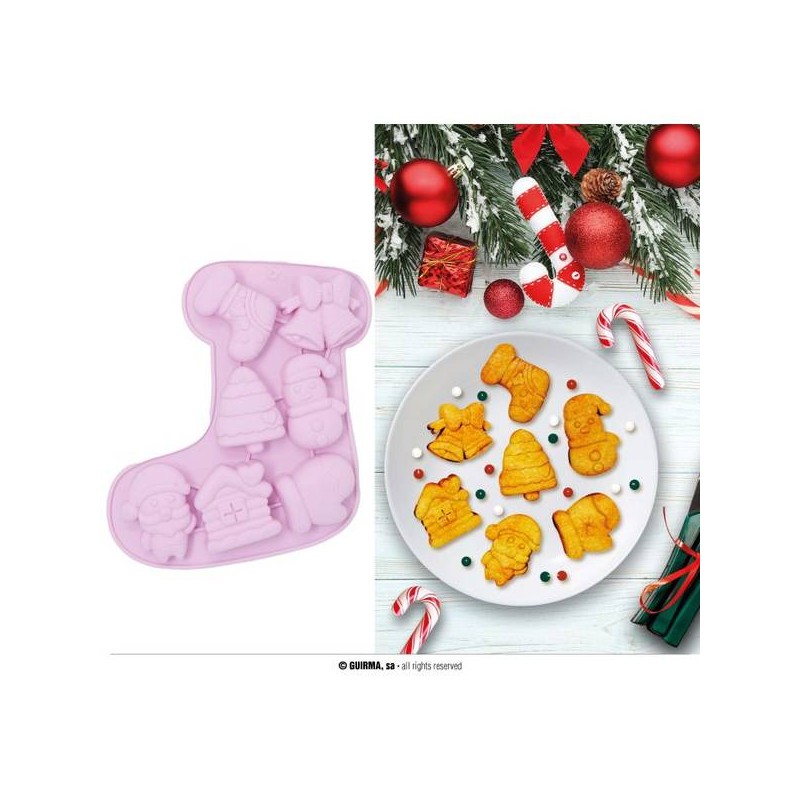 STAMPO CALZA PER 7 BISCOTTI IN SILICONE