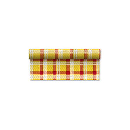 TOVAGLIA ROTOLO CARTA 1x50mt SCOZZESE GIALLO-ROSSO