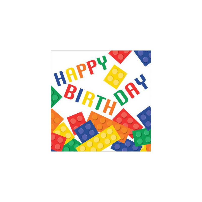 TOVAGLIOLI 33x33 LEGO BLOCK PARTY HAPPY BIRTHDAY 16pz
