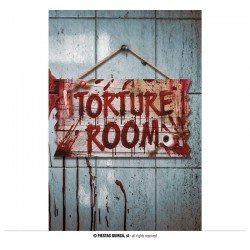 CARTELLO "TORTURE ROOM" 35x20 IN LEGNO