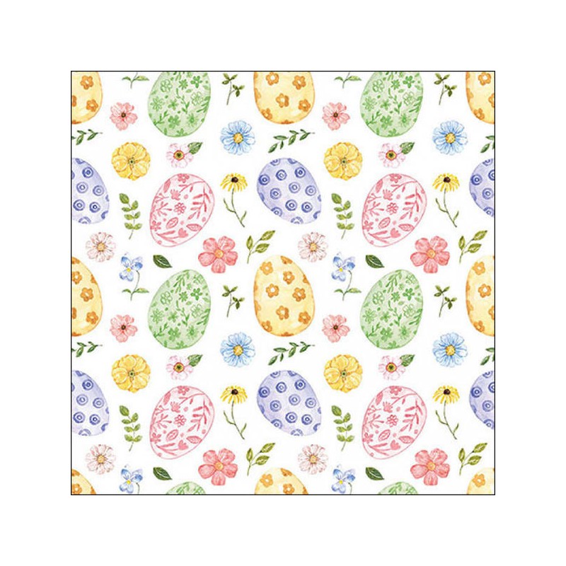 TOVAGLIOLI 33x33 PASQUA UOVA E FIORI 20pz