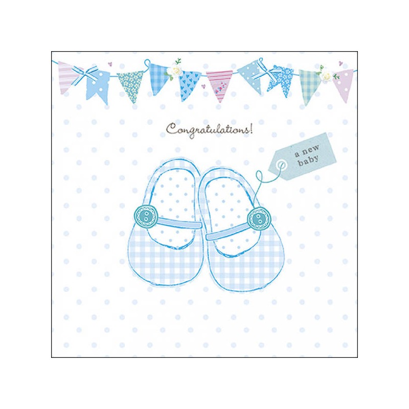 TOVAGLIOLI 33x33 BABY SHOES AZZURRO 20pz