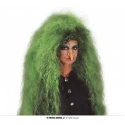 PARRUCCA CAPELLI NERI VERDI