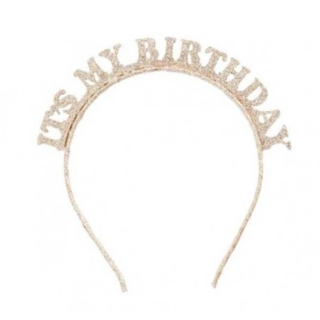 CERCHIETTO GLITTER ORO IT'S MY BIRTHDAY