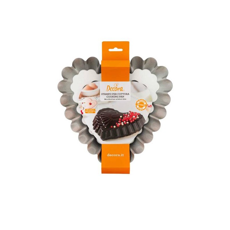 STAMPO CUORE DECORATO ø24x5h ACCIAIO ANTIADERENTE DECORA