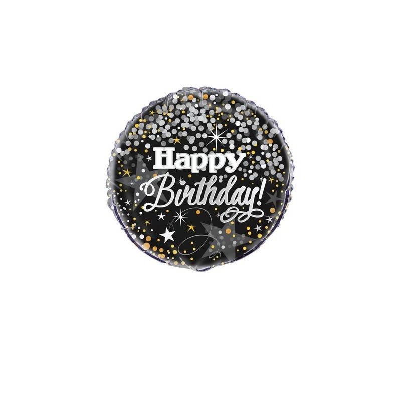 PALLONE MYLAR HAPPY BIRTHDAY GLITTERING 45cm