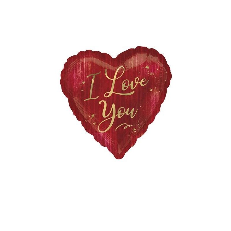 PALLONE MYLAR CUORE I LOVE ROUGE 71x71cm