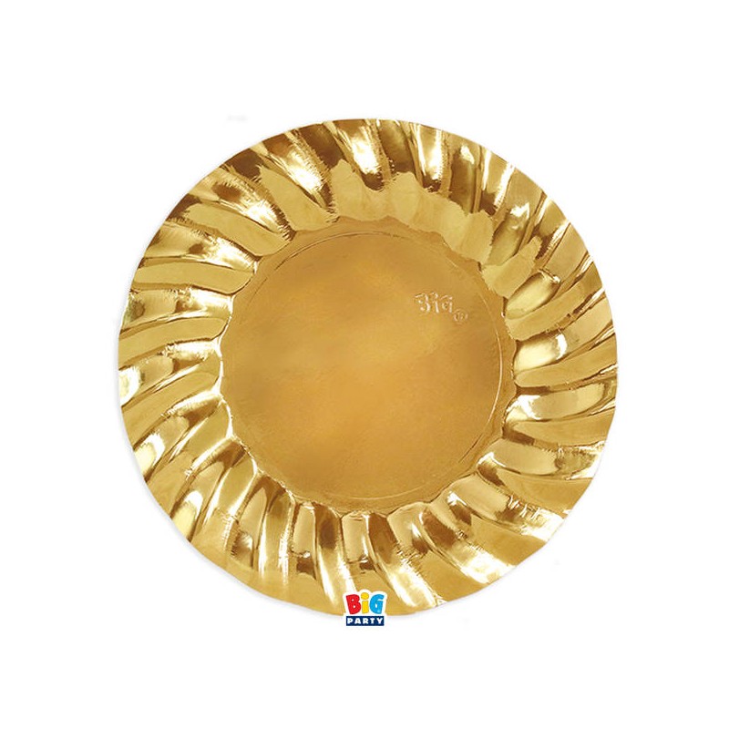 SOTTOPIATTI ø30cm WAVY ORO METAL 6pz