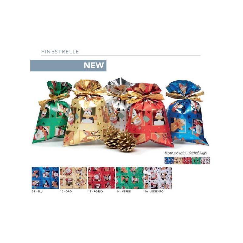 BUSTE REGALO P.P.L. 40x65cm FINESTRELLE ASS.TO 50PZ