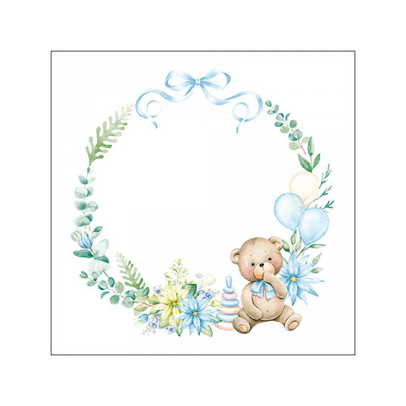 TOVAGLIOLI 33x33 BABY TEDDY BEAR AZZURRO 20pz