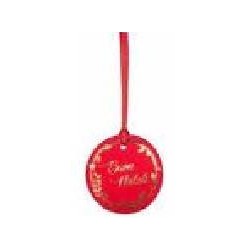 TAG BUON NATALE IN VELLUTO ø7cm ROSSO 6pz