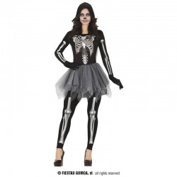 COSTUME SCHELETRO DONNA GONNA E CAPPUCCIO TG.42-44 L