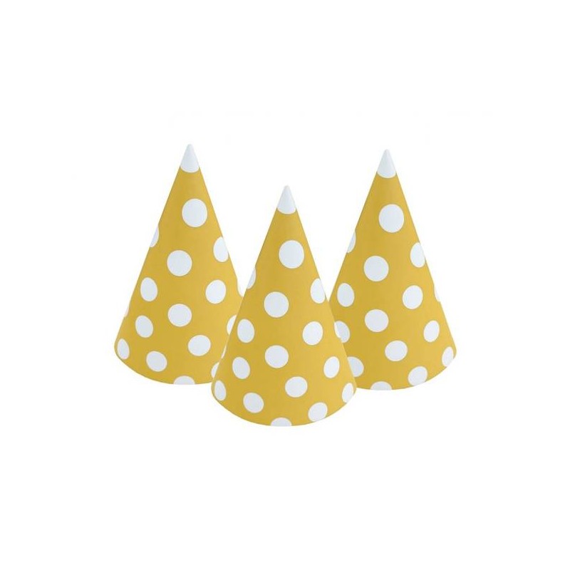 CAPPELLINI PARTY IN CARTA POIS GIALLO 6pz