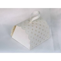 SCATOLINA TORTA CARTONE LASER IVORY 12pz
