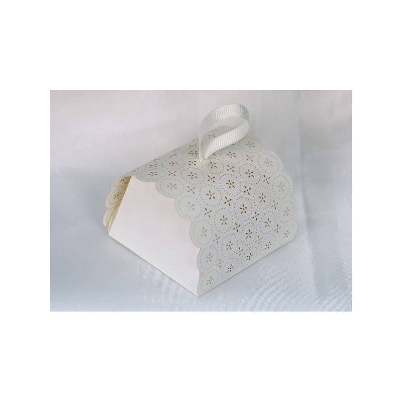 SCATOLINA TORTA CARTONE LASER IVORY 12pz