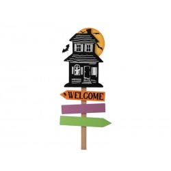 DECORAZIONE LEGNO  HALLOWEEN FRECCE H62cm