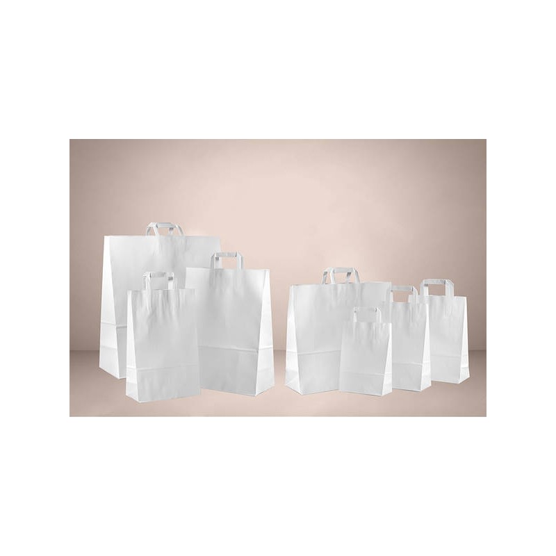 BORSE CARTA BIANCA 70gr F.TO 26+18x26cm 50pz