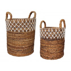 CESTO BANANO CON RETE BIANCA E MANIGLIE ø30x35 misura...