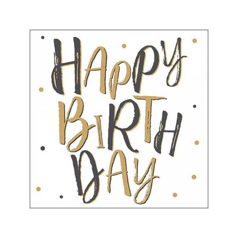 TOVAGLIOLI 33x33 HAPPY BIRTHDAY CELEBRATION WHITE 20pz