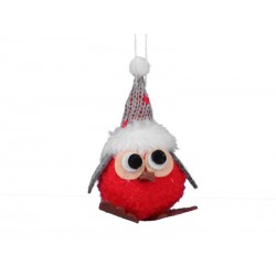 APPENDINO GUFO 7cm ROSSO CON CAPPELLO 6pz