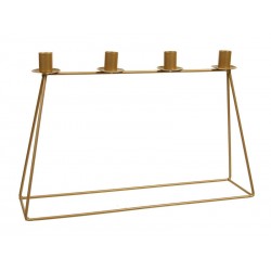 STRUTTURA METALLO ORO PORTA 4 CANDELE 45x11x28cm