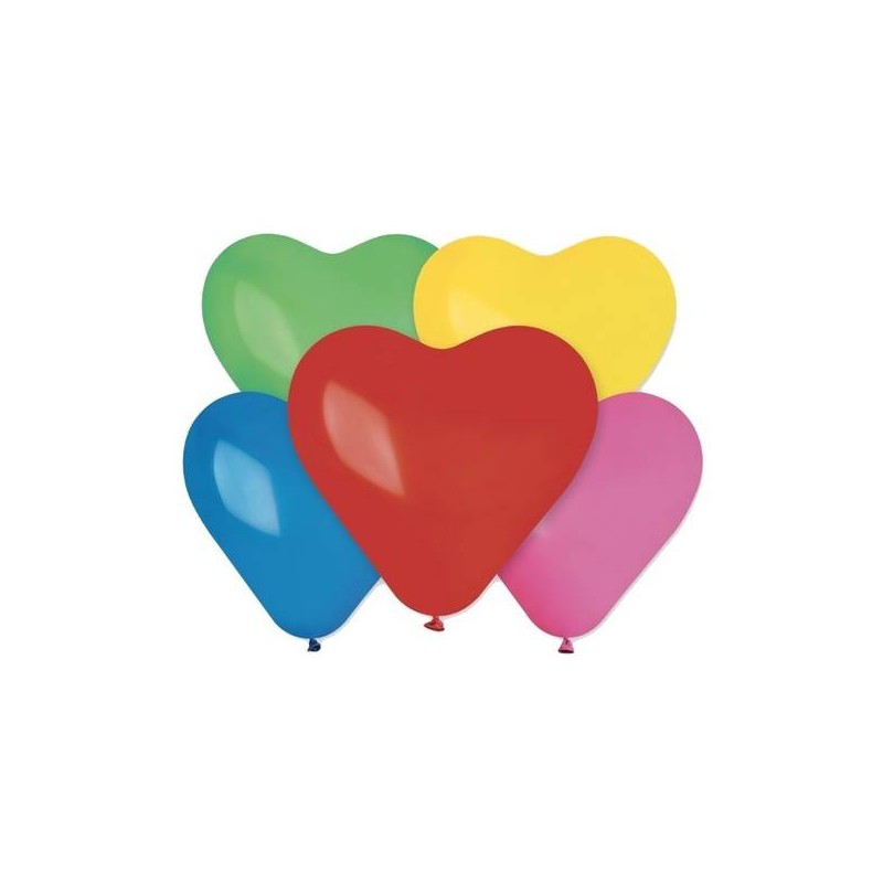 PALLONCINI IN LATTICE CUORE 5pz ASS.TI