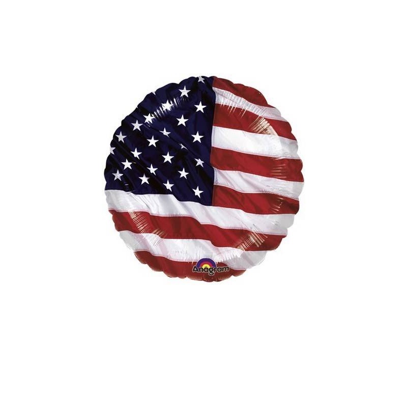 PALLONE MYLAR TONDO 18 45cm BANDIERA AMERICANA