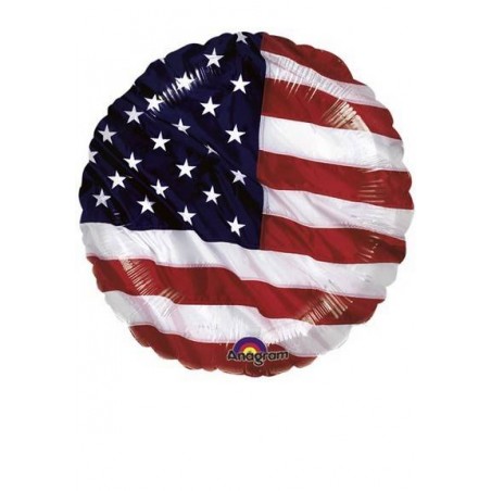 PALLONE MYLAR TONDO 18 45cm BANDIERA AMERICANA