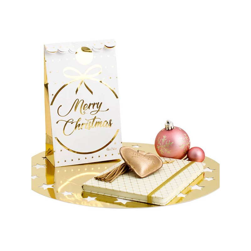 SACCHETTI CHRISTMAS GOLD 12x6x21cm