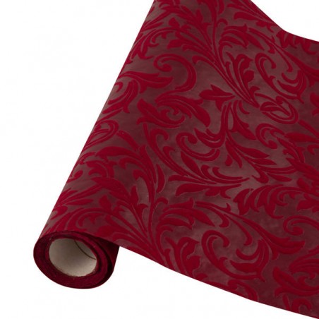 TABLE RUNNER 28X3mt DAMASCATO BORDEAUX
