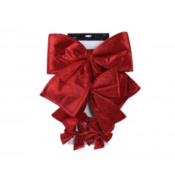 FIOCCO POLY  DOTS CHRISTMAS RED 43x40-29x30-13x13 6pz