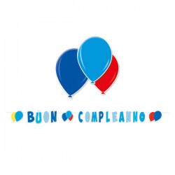 FESTONE MAXI BUON COMPLEANNO CELESTE 6mt