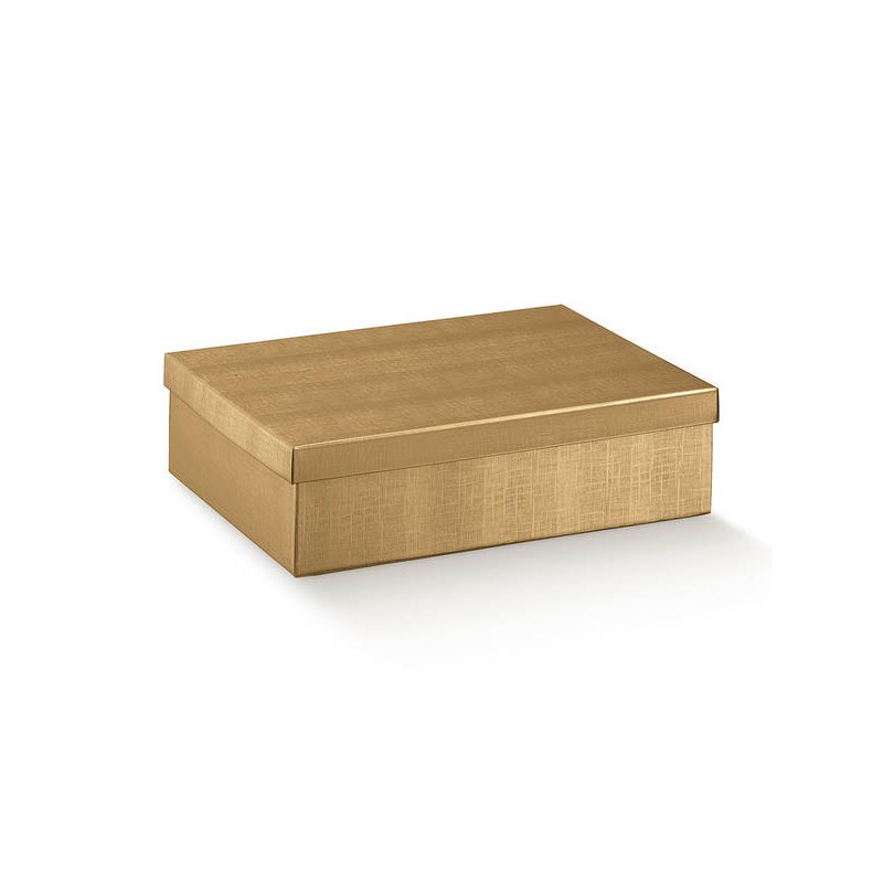 SCATOLA F/COP 45,5x32x11cm SETA ORO