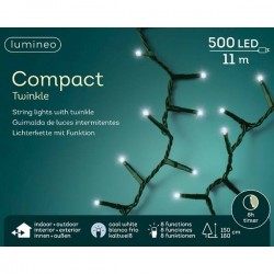 LED COMPACT 500 LUCI BIANCO FREDDO 11mt INTERMITTENTI...