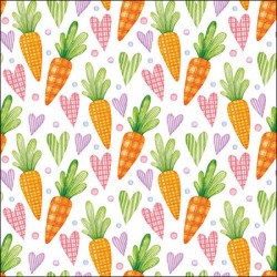 TOVAGLIOLI 33x33 CAROTE E CUORI WHITE 20pz