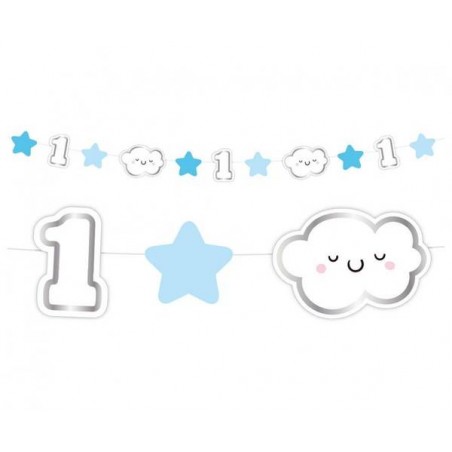 FESTONE 1° COMPLEANNO 120cm AZZURRO