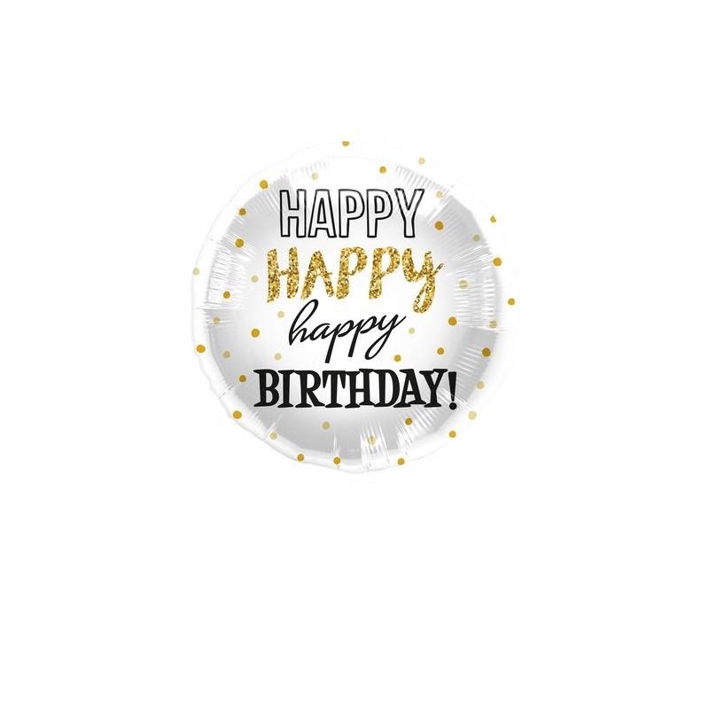 PALLONE MYLAR HAPPY BIRTHDAY GOLD 45cm